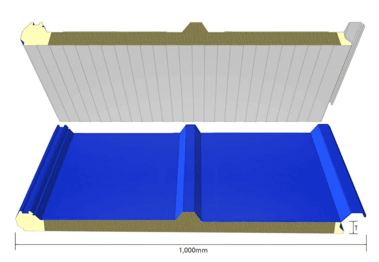 PU Sealed Rock Wool Sandwich Panel Supplier China — Roof Panel Structure